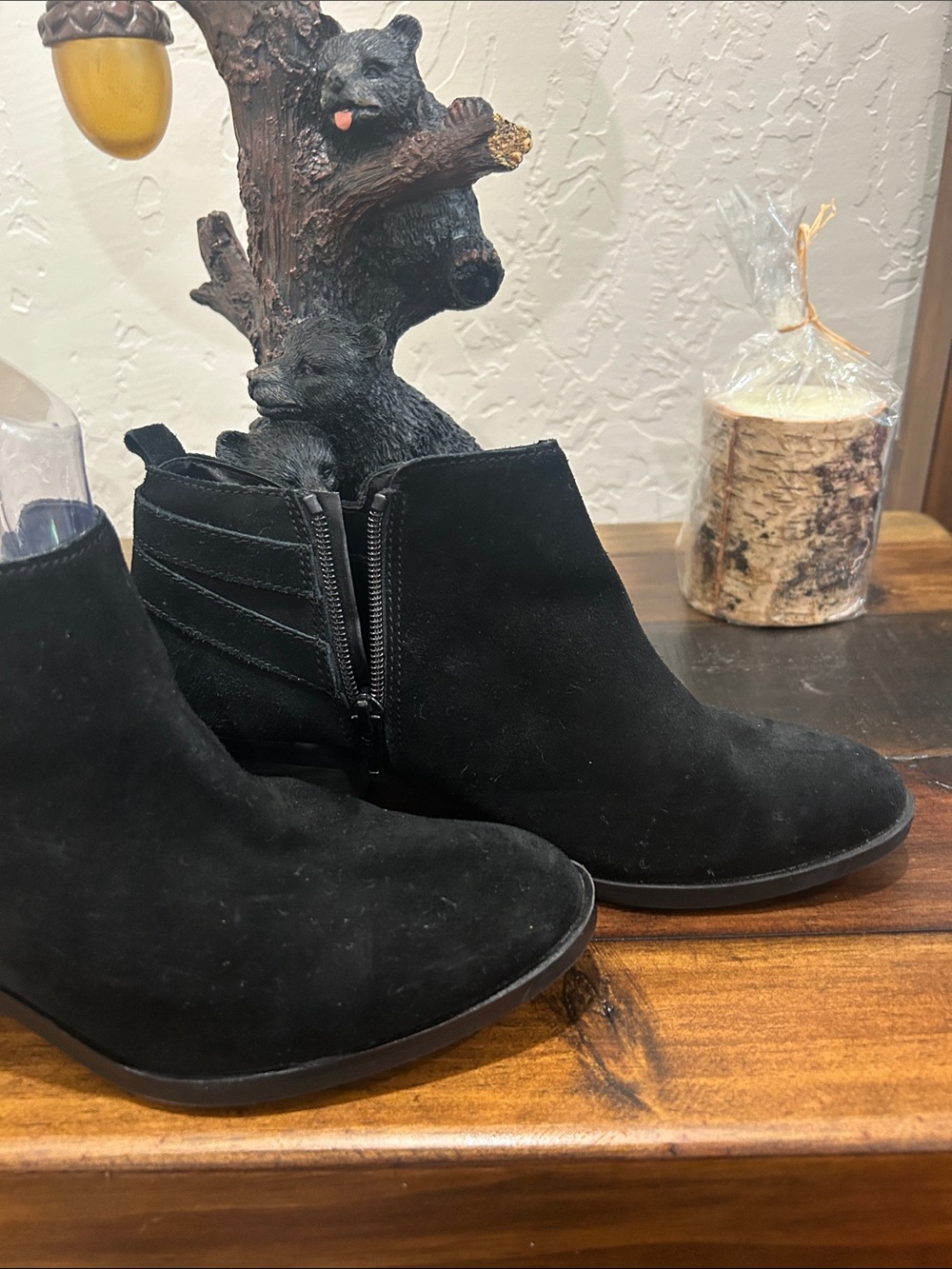 Sonoma Black Suede (Leather) Ankle Booties with Side Zip NWOT